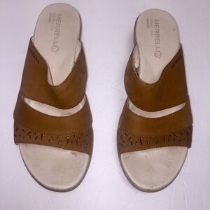 MERRELL oat straw veranda leather sandal size 8